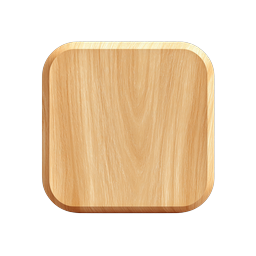 Wooden Tile Icon - Realistic Wood Grain 3D Design