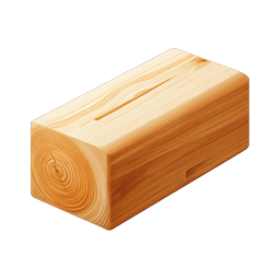 Wooden Timber Block Icon | Realistic 3D Lumber Graphic