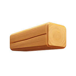 Wooden Timber Log Icon - Realistic 3D Wood Element