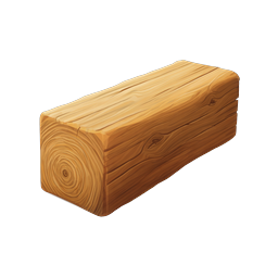 Realistic Wooden Log Timber Icon - 3D Lumber Block