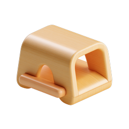 Wooden Toaster 3D Icon - Rustic Kitchen Appliance