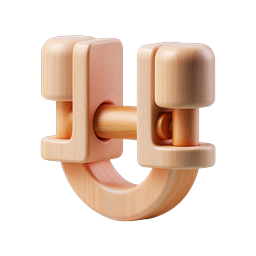 Wooden Toggle Clamp 3D Icon - Realistic Wood Design