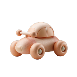 Wooden Toy Car Icon - Cute Kids Vehicle Illustration