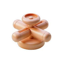 Wooden Baby Toy Rattle 3D Render Icon
