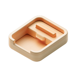 Wooden Tray Icon | Isometric 3D Object Design