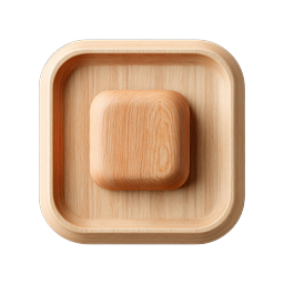 Wooden Tray Icon - Natural Wood Square Serving Dish