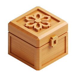 Wooden Treasure Chest Isometric Icon - Reward Box