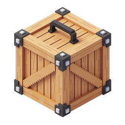 Isometric Wooden Treasure Chest Icon | 3D Storage