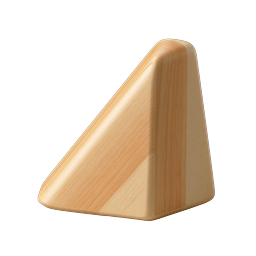 Wooden Triangle Prism Icon - Realistic 3D Render