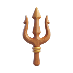 Wooden Trident Icon - Mythological Sea Weapon