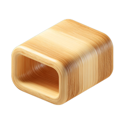 Wooden Tunnel Box 3D Icon - Natural Wood Grain Design