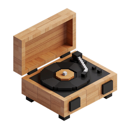 Wooden Turntable Icon for Music Projects