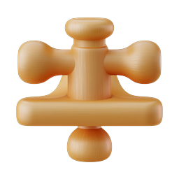 Icono 3D Manija de Válvula de Madera | Perilla de Grifo