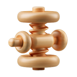 Wooden Valve Icon - 3D Realistic Plumbing Handle Design