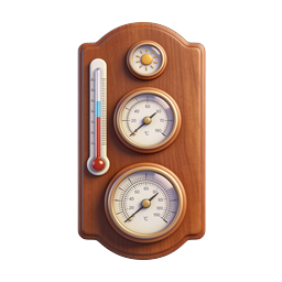 Icona stazione meteorologica in legno | Monitor climatico classico