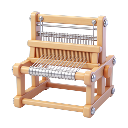 Wooden Weaving Loom 3D Icon – Textile Craft Tool