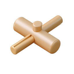 Icône 3D réaliste de sifflet en bois - Équipement de sport