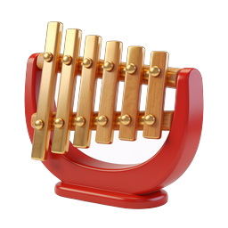 Wooden Xylophone Toy Icon | Musical Instrument 3D Render