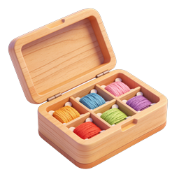 Wooden Yarn Storage Box Icon - Colorful Craft Kit