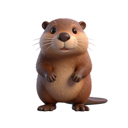 Cute Cartoon Otter Icon for Nature Themes