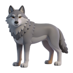 Charming Gray Wolf Icon for Nature Projects