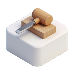 Woodworking Chisel Tool Icon - 3D Isometric Design