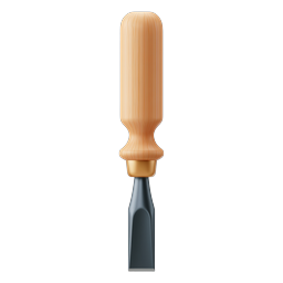 Woodworking Chisel Tool 3D Rendered Icon