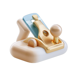 Woodworking Hand Plane 3D Icon for Carpentry & DIY