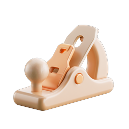 Woodworking Hand Plane 3D Clay Icon | Carpentry Tool