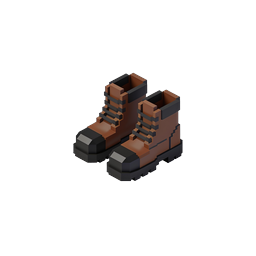 3D Isometric Work Boots Icon - Voxel Style