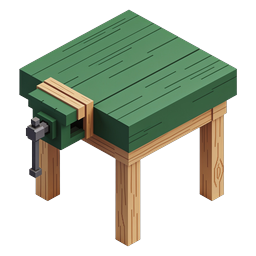 Isometric Workbench Crafting Table Icon - 3D Voxel