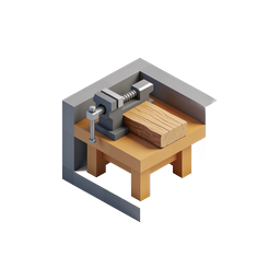 Workbench Vise Workshop Icon | Isometric 3D Design