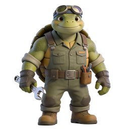 Cute Worker Turtle Icon for Fun Projects