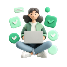 Working Woman Icon for Remote Work Applications