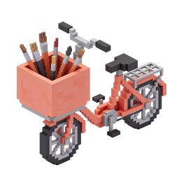 Ícone de Carrinho de Oficina Voxel | Carrinho de Ferramentas 3D Isométrico
