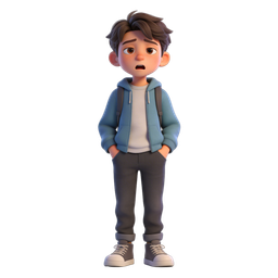 Stylized Worried Boy Icon for Youth Engagement