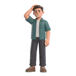Worried Character Icon for Emotional Themes