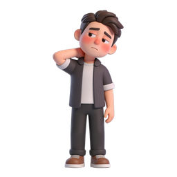 Stylized Worried Teen Icon for Emotional Expressions