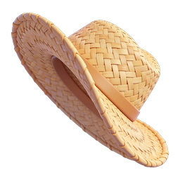 Woven Straw Sun Hat Icon - Summer Beach Accessory