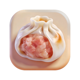 Xiaolongbao Soup Dumpling Icon - 3D Realistic Chinese Food