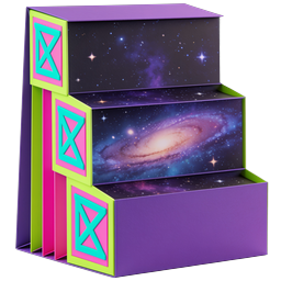Y2K Galaxy Stack Icon - Neon 3D Cosmic Platforms