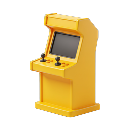 Yellow Arcade Machine Icon | Retro Gaming Cabinet 3D