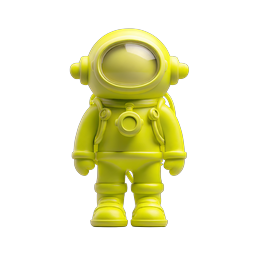 Yellow Astronaut Icon - Cute 3D Spaceman Character