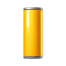 Yellow Battery Icon - Glossy 3D Power Cell Design