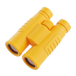 Yellow Binoculars 3D Icon - Clay Style Design