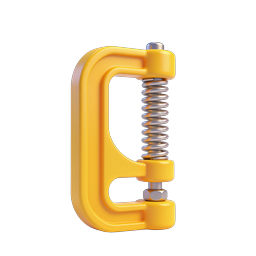 Yellow C-Clamp Tool Icon - 3D Rendered Hardware