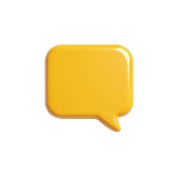 Yellow 3D Chat Bubble Icon | Messaging & Communication