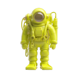 Yellow Clay Astronaut 3D Icon - Space Explorer Character