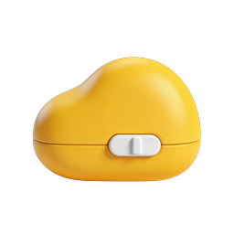 Yellow Clay-Style Computer Mouse Icon | 3D Tech Icon