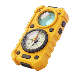 Icono de dispositivo de navegación GPS brújula robusto amarillo